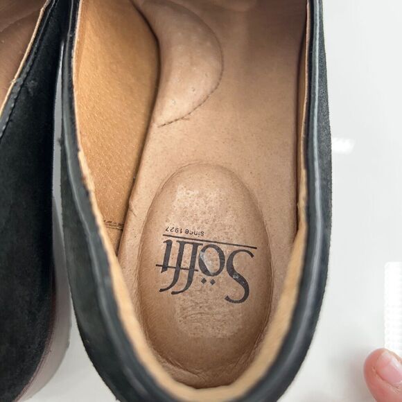 Sofft Women's Severn Shootie Loafer Slip On Boot Size 10 Black Suede Low Heel - Picture 12 of 15